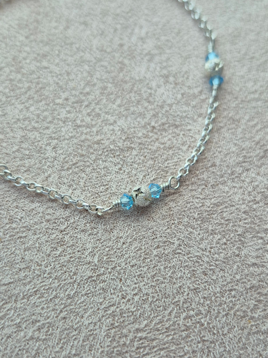 Bracciale Cristalli azurri e Sfere