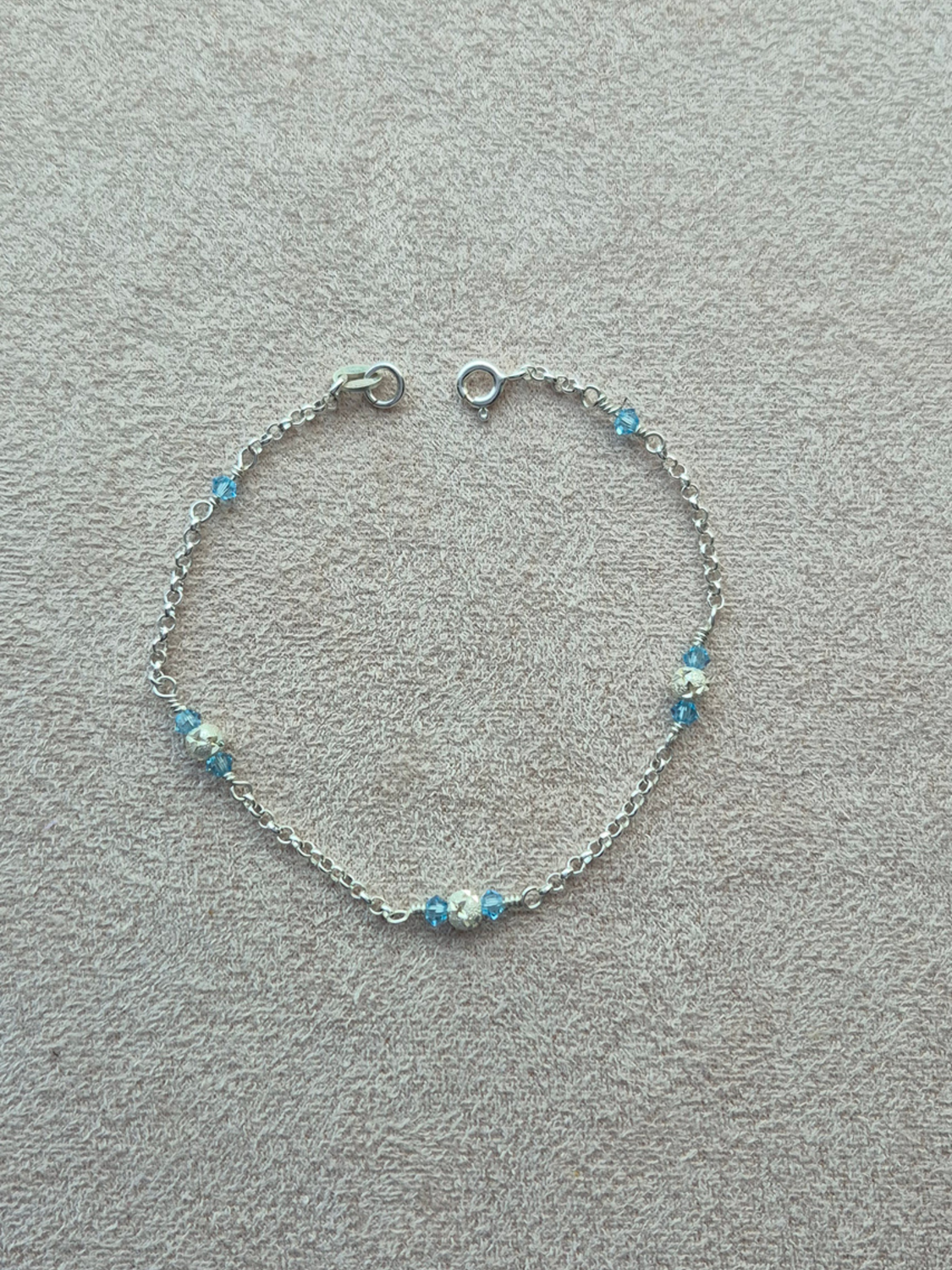Bracciale Cristalli azurri e Sfere