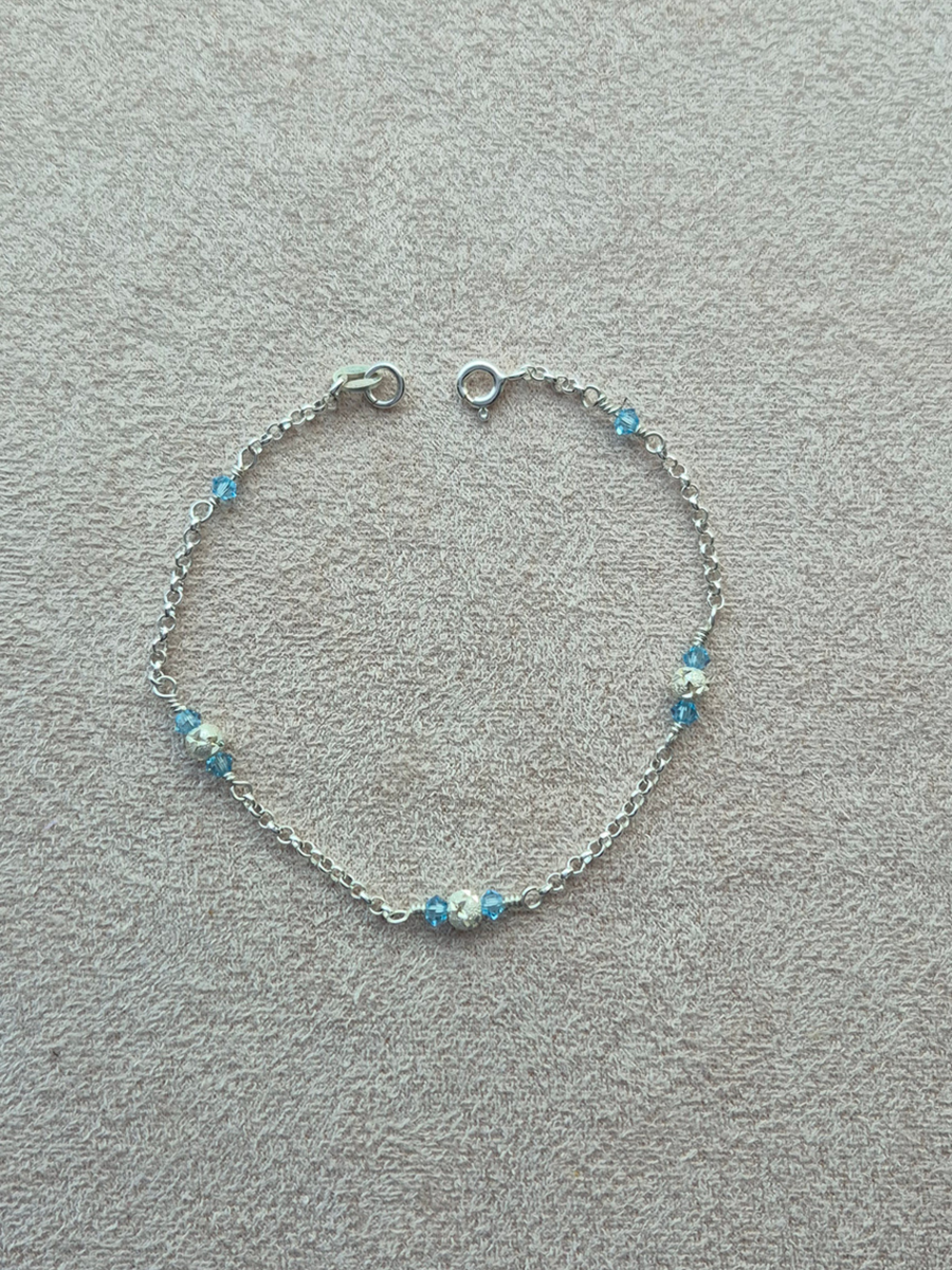 Bracciale Cristalli azurri e Sfere