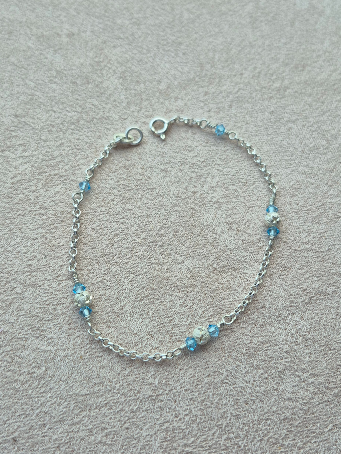 Bracciale Cristalli azurri e Sfere