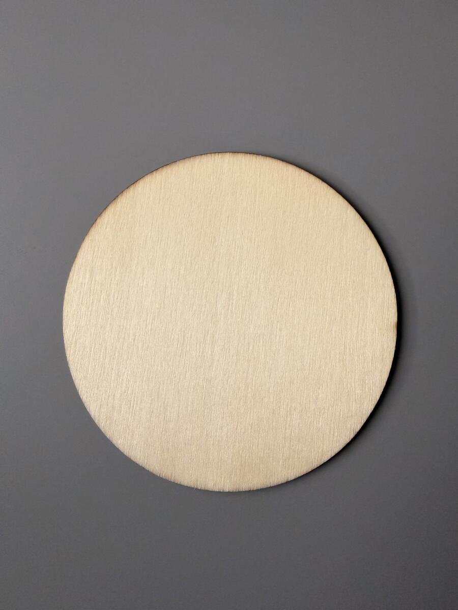 Base circolare in legno grezzo da decorare, diametro 10 cm, spessore 2 mm