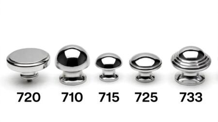 Pomolo in Ottone Cromato
