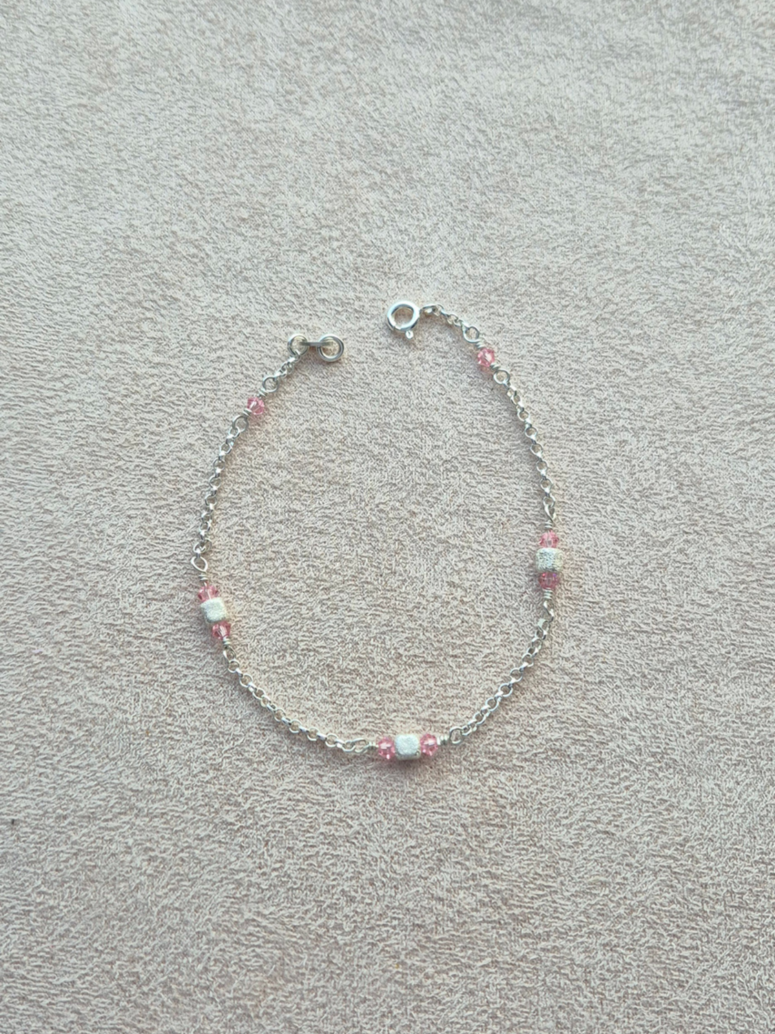 Bracciale Cristalli Rosa e Quadrati 