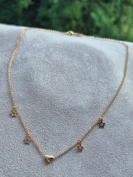 Collana Stelle e Cuore Oro Rosa