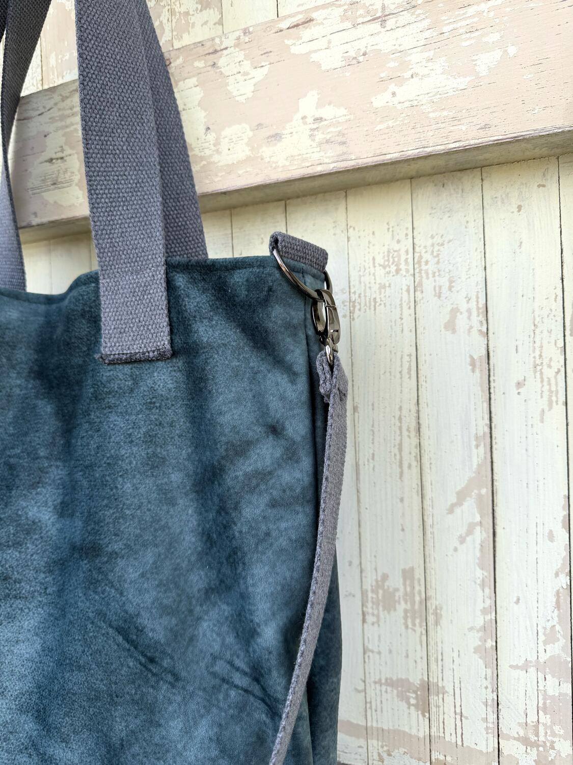 Borsa velluto ottanio