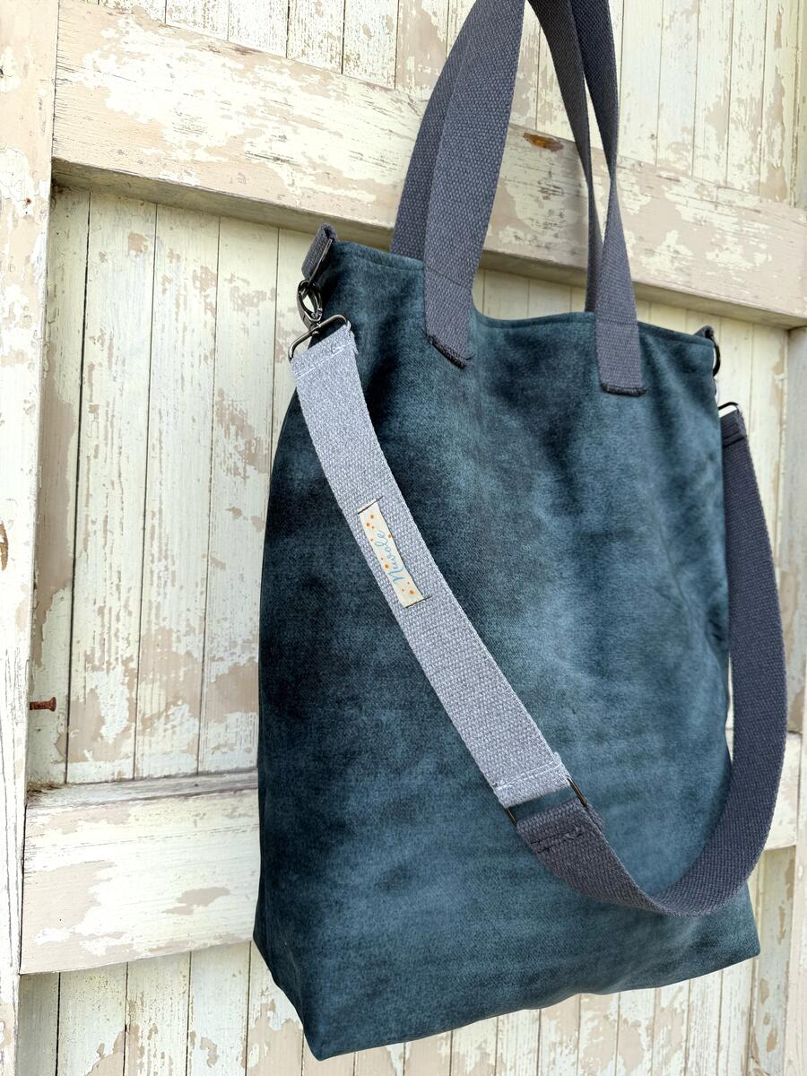 Borsa velluto ottanio