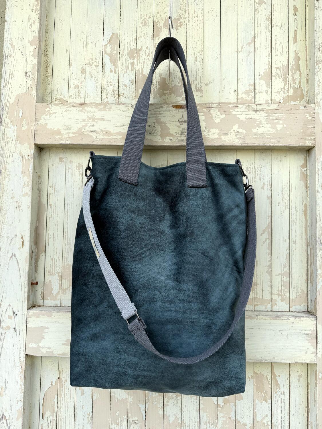 Borsa velluto ottanio