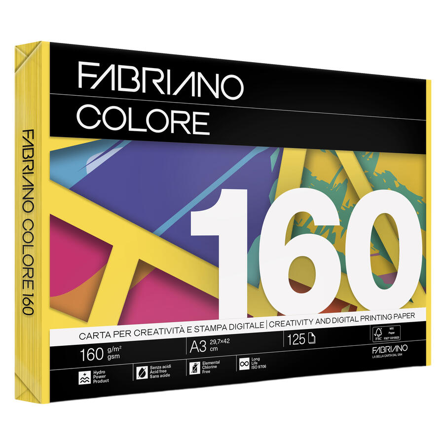 Carta Colorata Tinta Unita da 160 gr in Risma FABRIANO