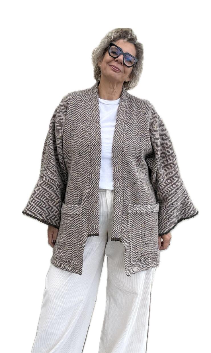 Giacca Kimono spina pesce 