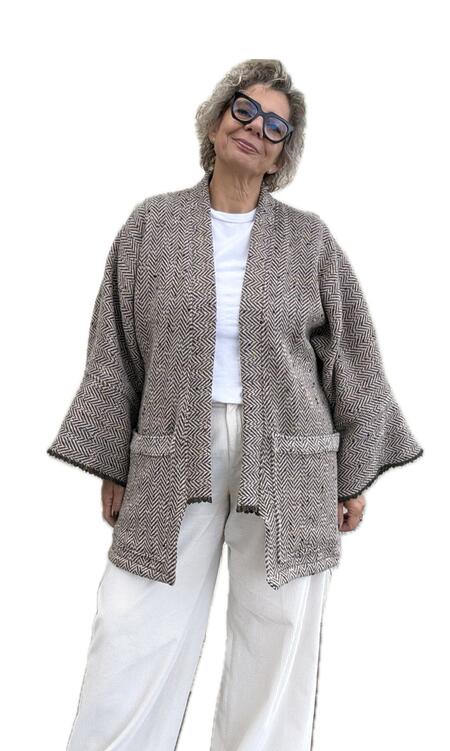 Giacca Kimono spina pesce 