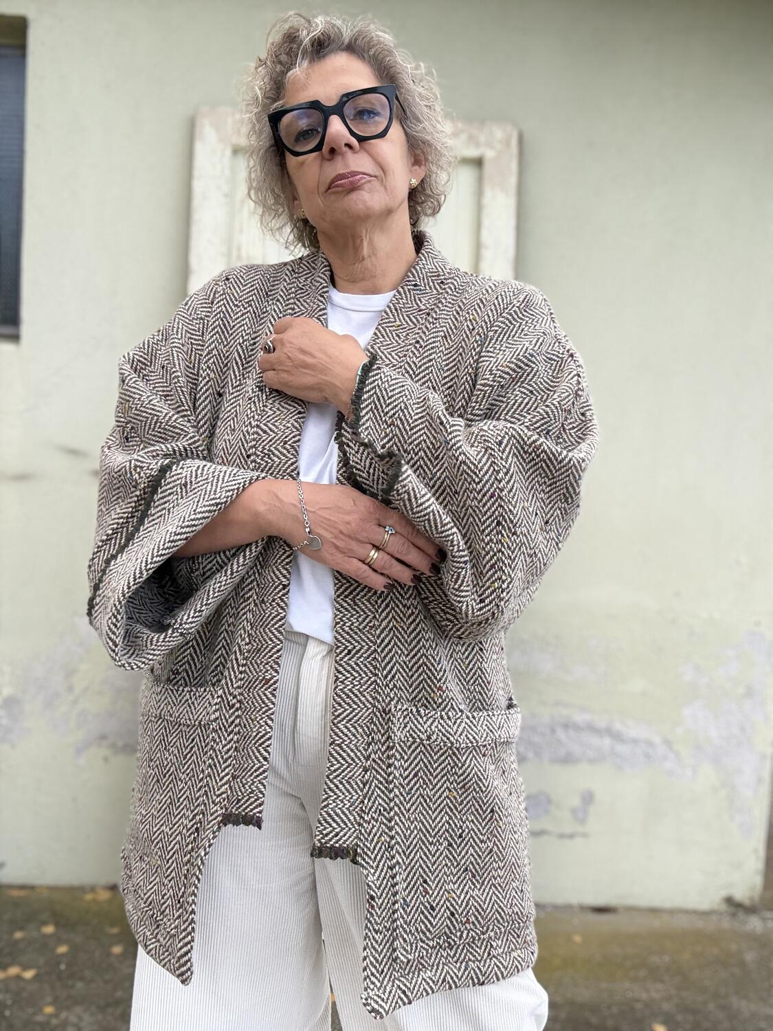 Giacca Kimono spina pesce 