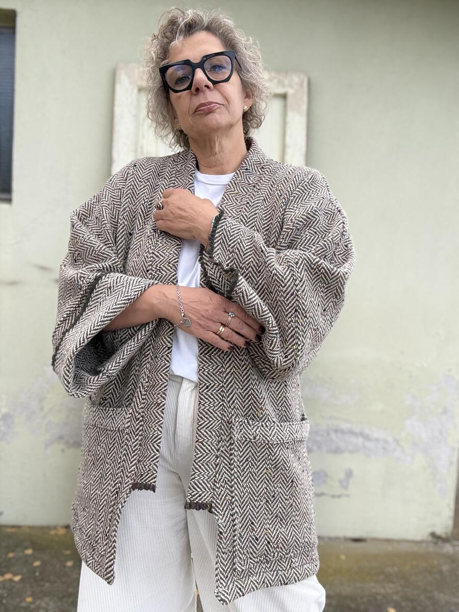 Giacca Kimono spina pesce 