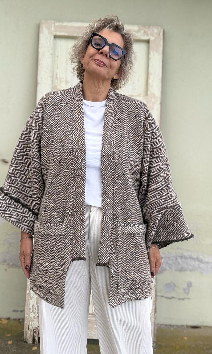 Giacca Kimono spina pesce 