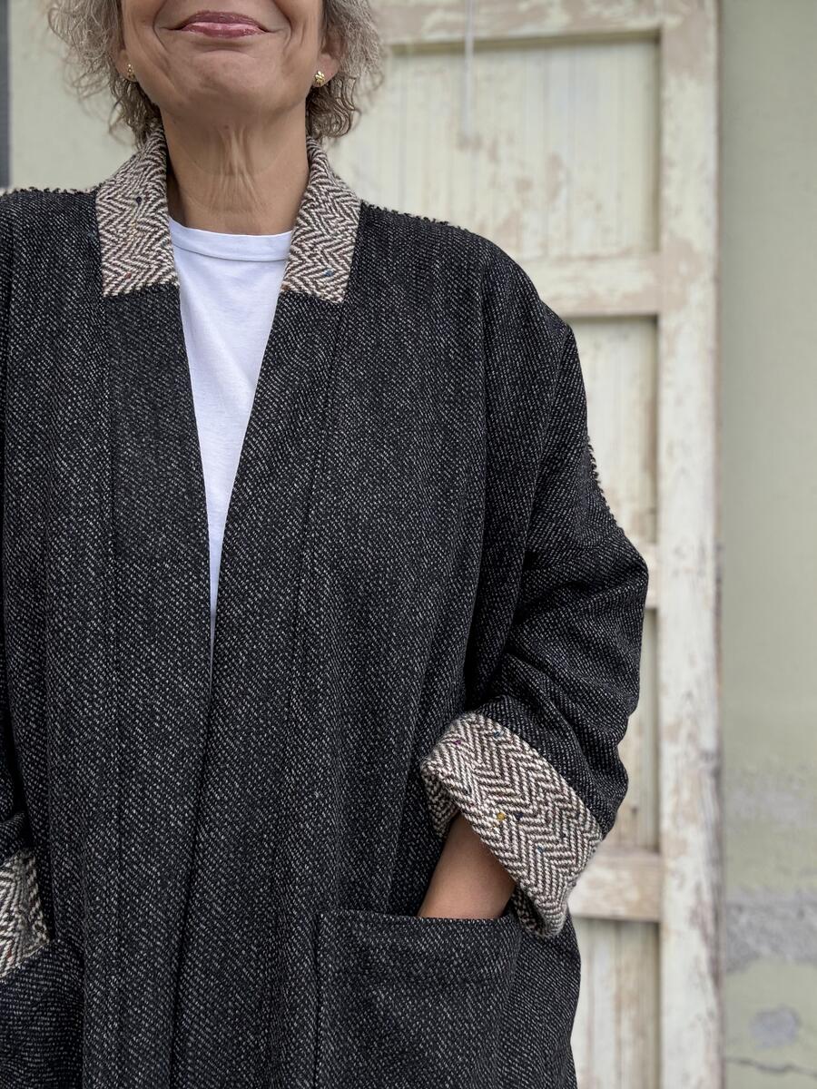 Kimono Cappotto due tessuti 