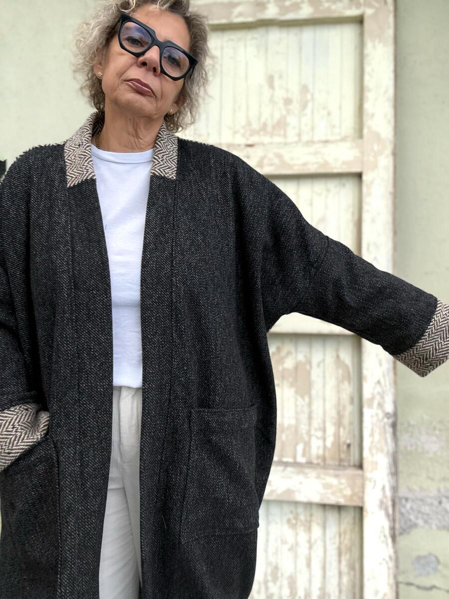 Kimono Cappotto due tessuti 