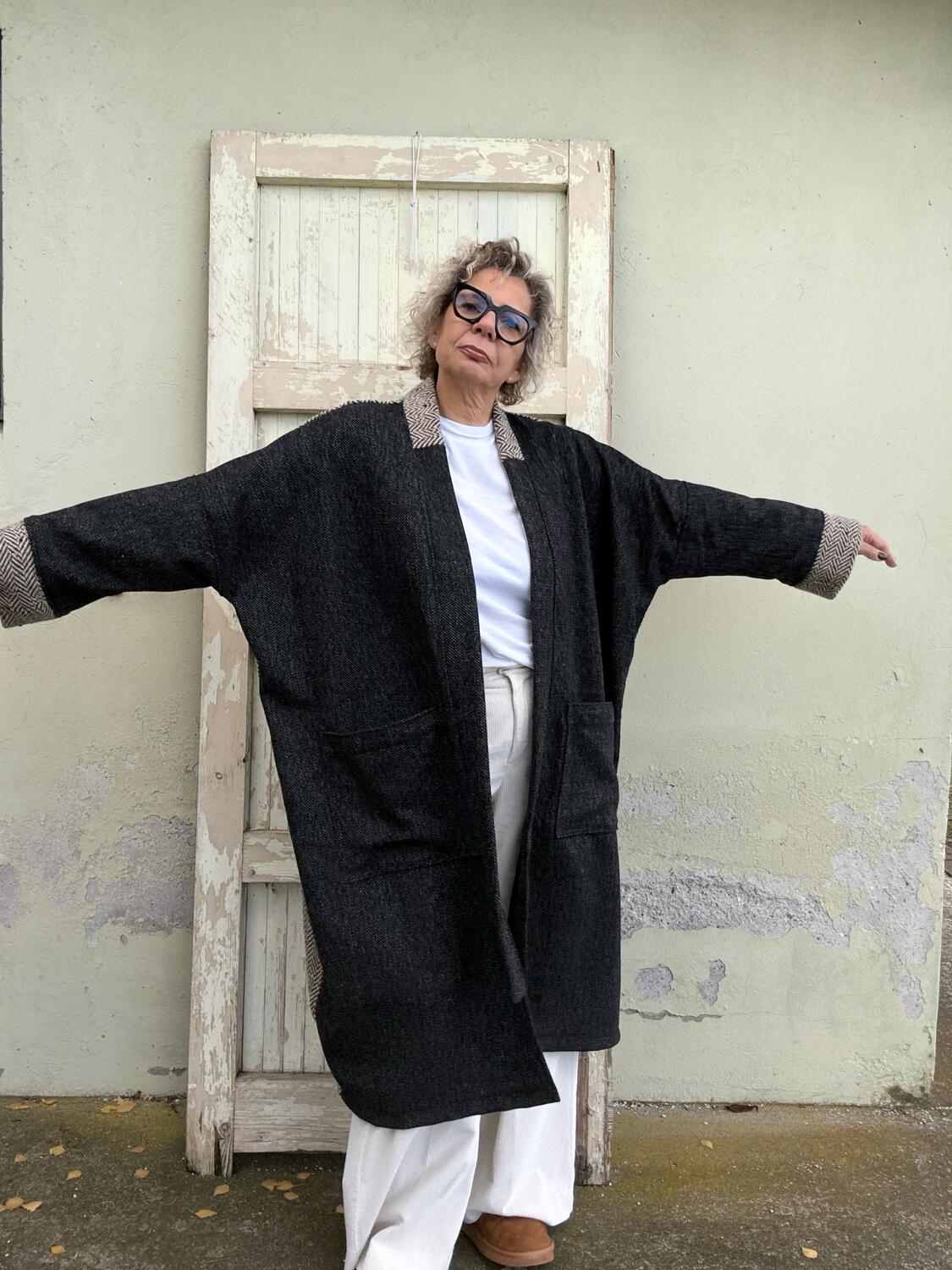 Kimono Cappotto due tessuti 