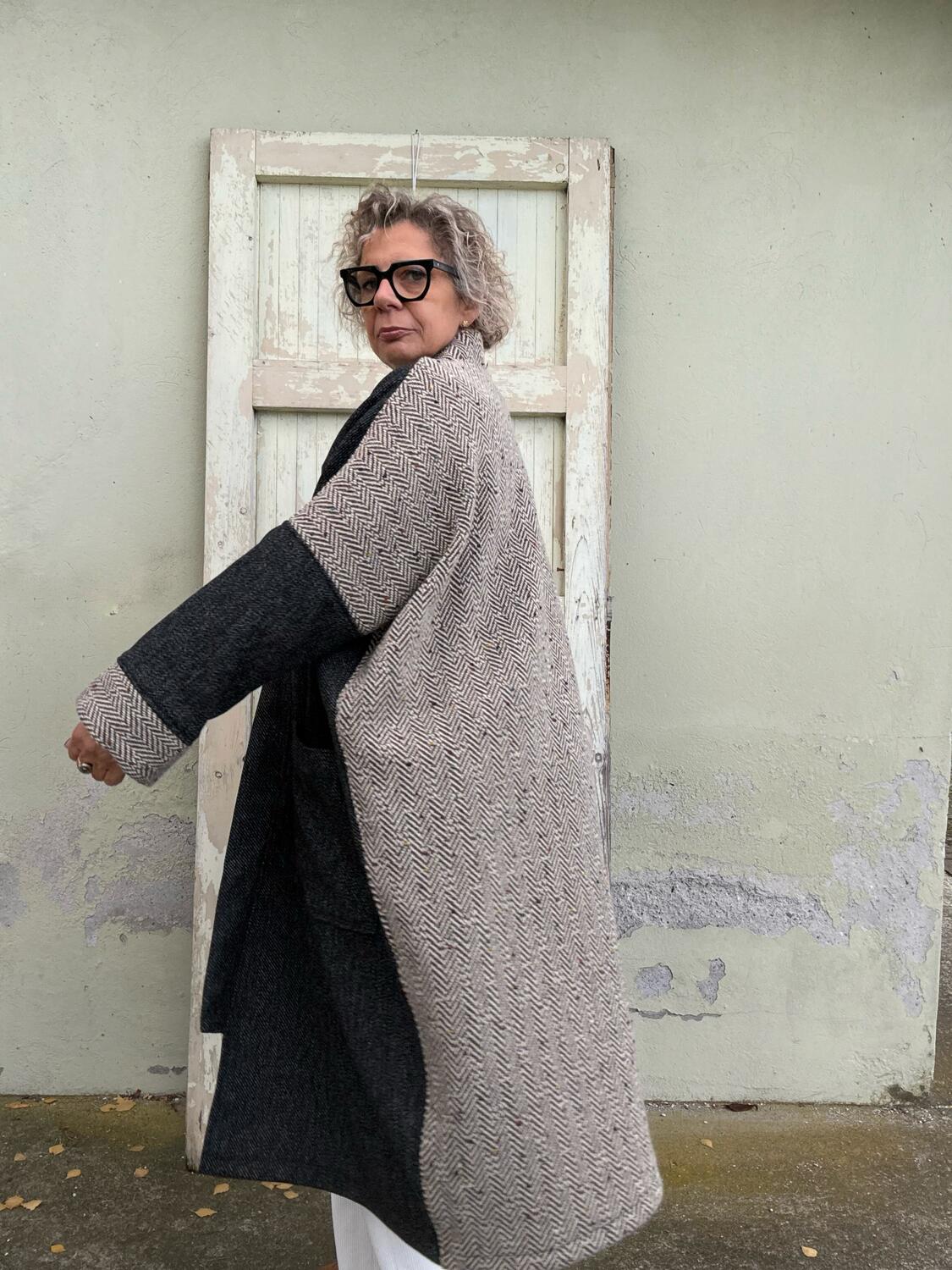 Kimono Cappotto due tessuti 