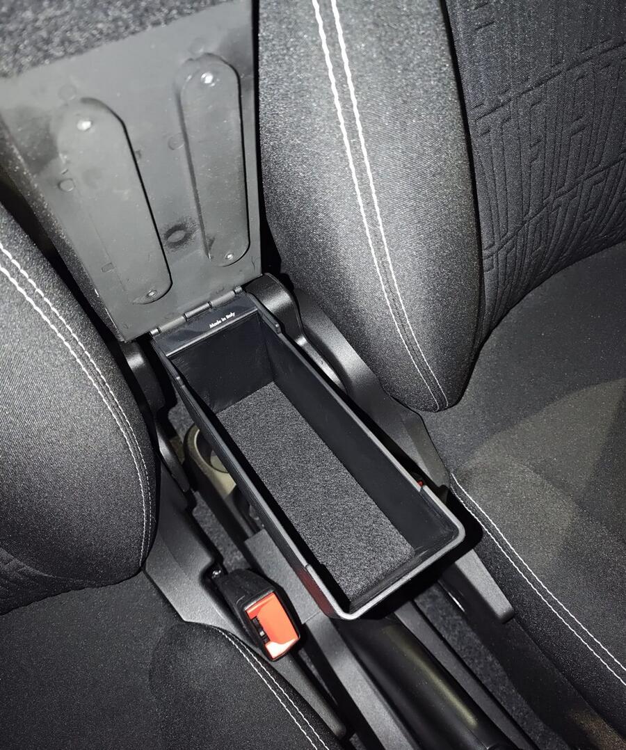 Bracciolo regolabile con portaoggetti per Fiat Panda (2012-2024)