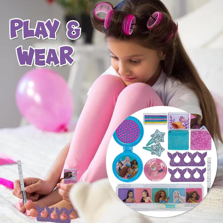 Disney The Little Mermaid Trucchi Bambini Set con Borsetta | Astuccio per Trucchi per Bambine |Regalo per Bambini dai 3 + di Townley Girl