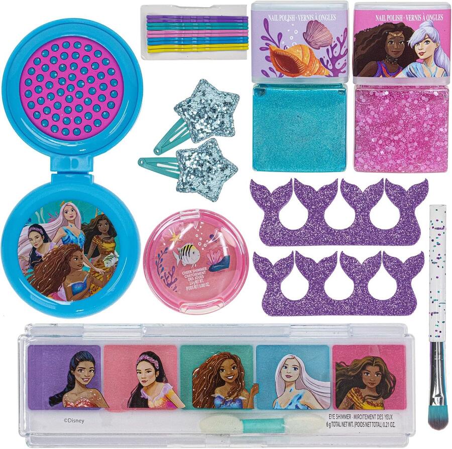 Disney The Little Mermaid Trucchi Bambini Set con Borsetta | Astuccio per Trucchi per Bambine |Regalo per Bambini dai 3 + di Townley Girl
