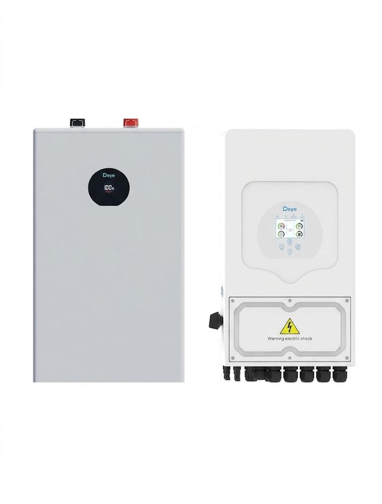 kit Deye  6kw+16 kwh accumulo , inverter ibrido , batteria da parete CEI 0-21