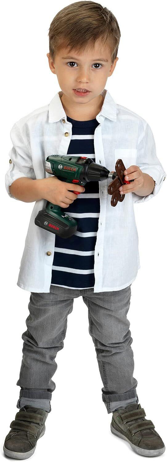 Theo Klein 8567 Avvitatore a Batteria Bosch, Cacciavite a Batterie con attacchi Rotanti e intercambiabili, Luce e Suono, Giocattoli per Bambini dai 3 Anni in su