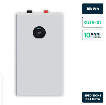 Batteria di Accumulo Deye LV 16kWh LFP 51.2V 314Ah Bianca CEI 0-21