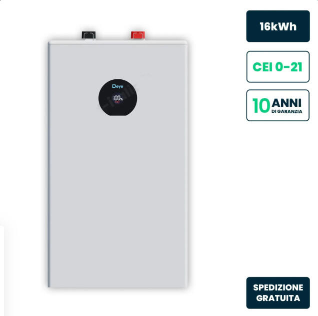Batteria di Accumulo Deye LV 16kWh LFP 51.2V 314Ah Bianca CEI 0-21