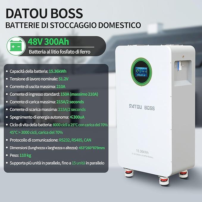 Batteria per accumulo Datou Boss 16 kw , lifepo4 48v non cei 0-21