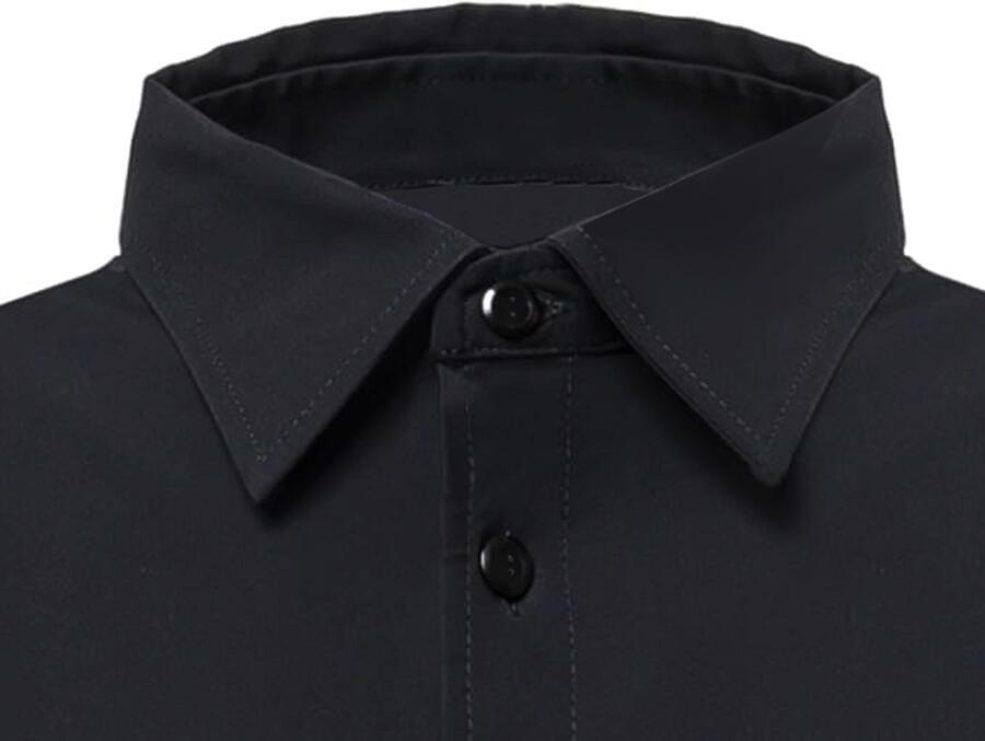 CAMICIA DA BALLO NERA IN TESSUTO TECNICO SEMI-STRETCH colletto all'italiana 9-0001