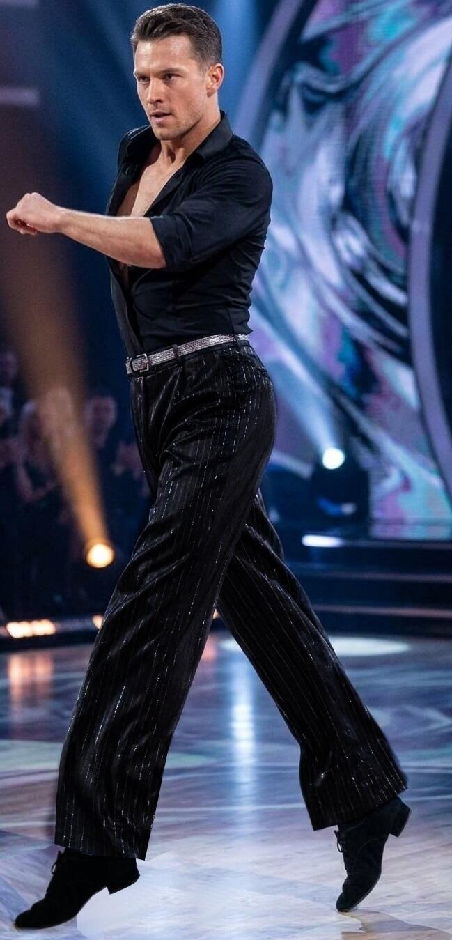 SATIN STRETCH PANTS STRIPED SILVER FROM ARGENTINE TANGO FOR MEN 