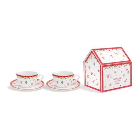 Livellara Set 2 Tazzine Caffè 90ml Buon Natale — porcellana con piattino, decoro giocattoli natalizi