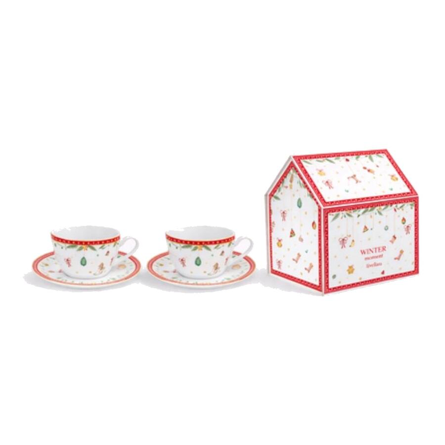 Livellara Set 2 Tazzine Caffè 90ml Buon Natale — porcellana con piattino, decoro giocattoli natalizi