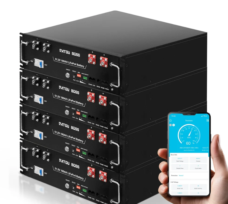  Kit 6.2kW Inverter PowMr WIFI+ Batteria Litio Datou Boss 5 kw lifepo4 48v +Cavi