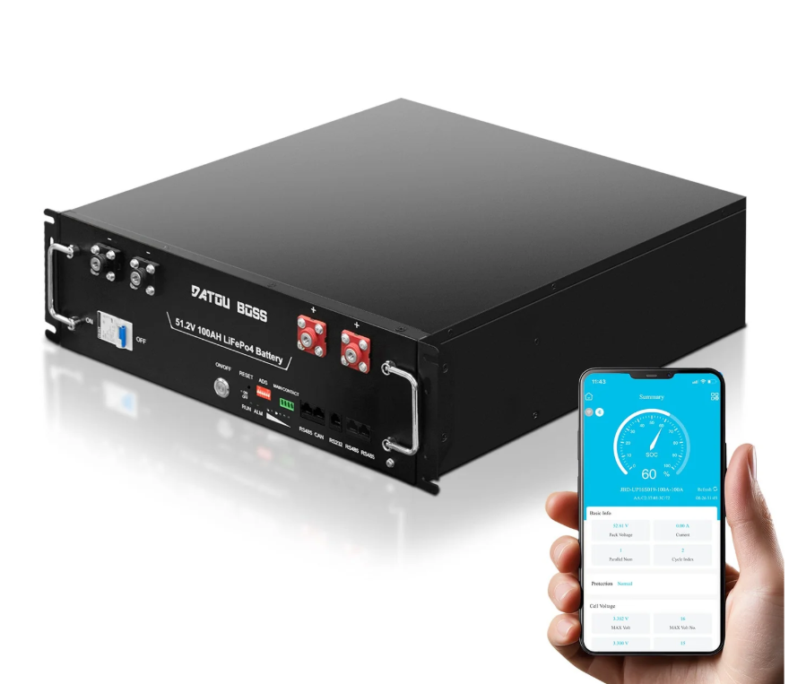  Kit 6.2kW Inverter PowMr WIFI+ Batteria Litio Datou Boss 5 kw lifepo4 48v +Cavi
