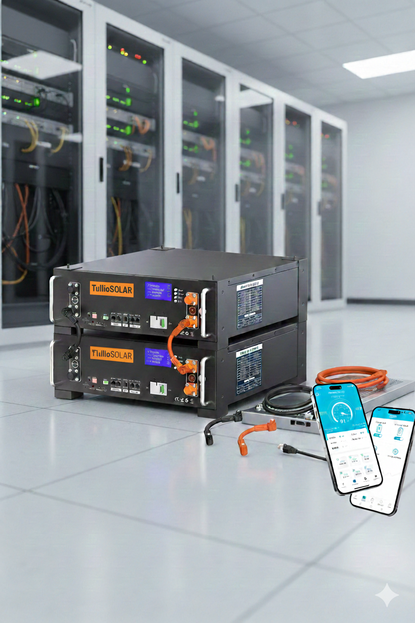  Kit 6.2kW Inverter PowMr WIFI+ Batteria Litio Datou Boss 5 kw lifepo4 48v +Cavi