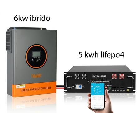  Kit 6.2kW Inverter PowMr WIFI+ Batteria Litio Datou Boss 5 kw lifepo4 48v +Cavi