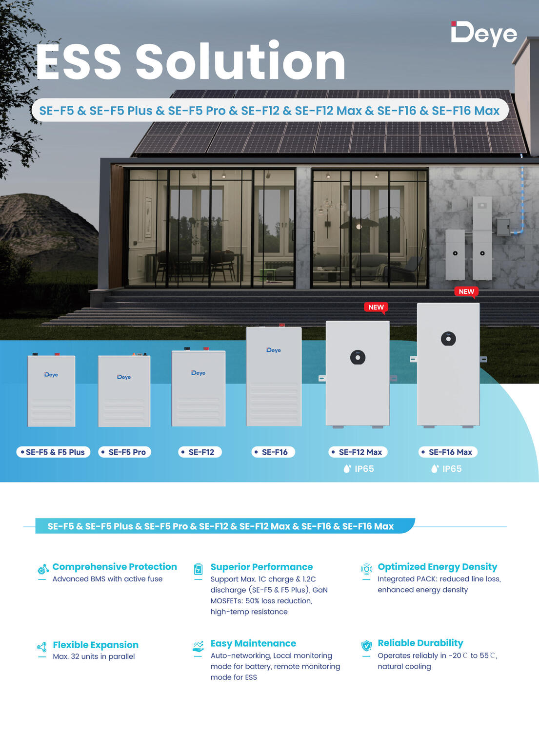 Batteria accumulo Deye 5.12kWh Low Voltage Storage Battery(SE-F5 Pro-C) + cavi cei 0-21