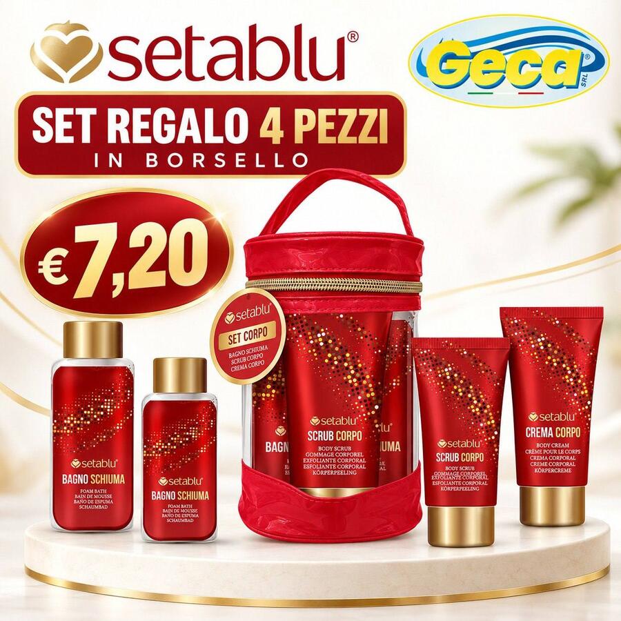 SETABLU SET REGALO 4 PEZZI IN BORSELLO
