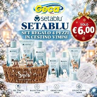 SETABLU SET REGALO 4 PEZZI IN CESTINO VIMINI