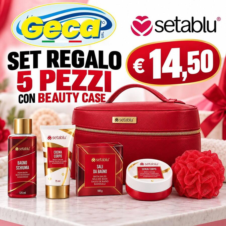SETABLU SET REGALO 5 PEZZI CON BEAUTY CASE 