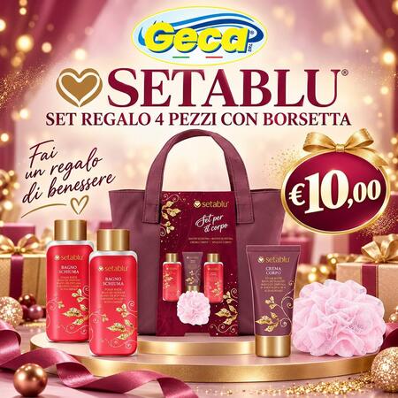 SETABLU SET REGALO 4 PEZZI CON BORSETTA
