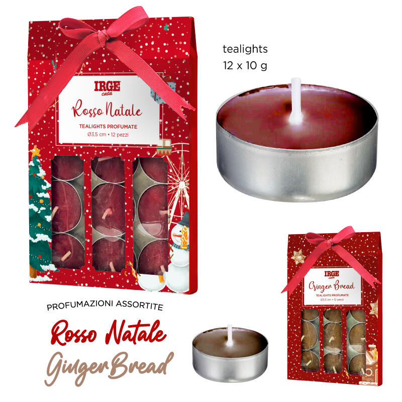 IRGE SET CANDELE TEALIGHTS NATALIZIE 12 PEZZI 