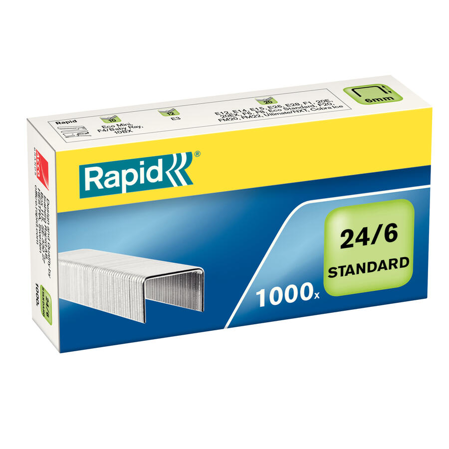 Punti per Cucitrice f.to 24/6 Standard RAPID - conf. 20000pz