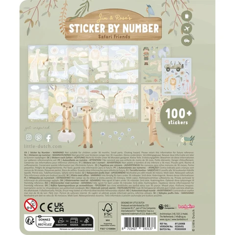 Libro Sticker by Number Safari