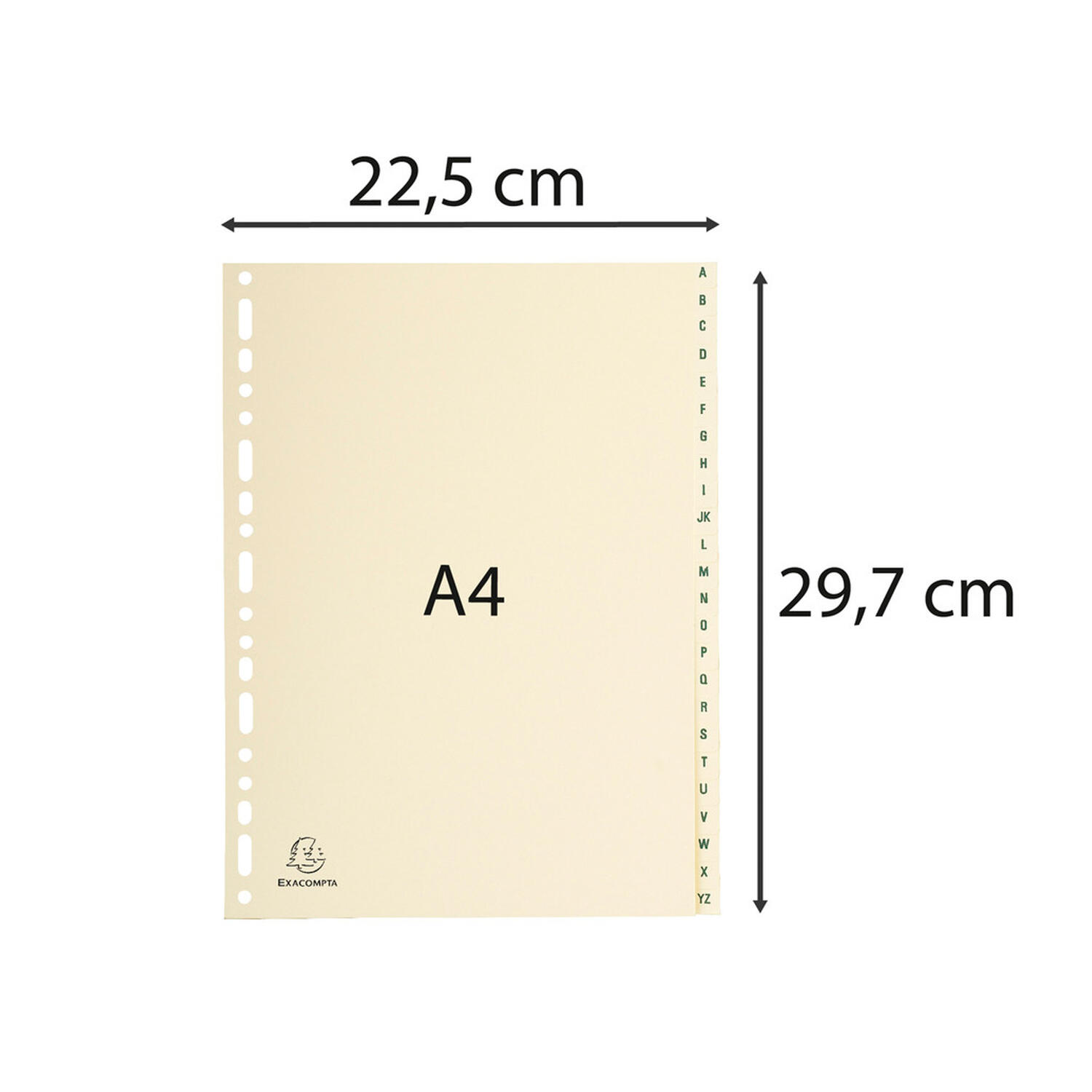 Separatore Intercalare Alfabetico A-Z in Cartoncino Tipo Pelle f.to A4 EXACOMPTA