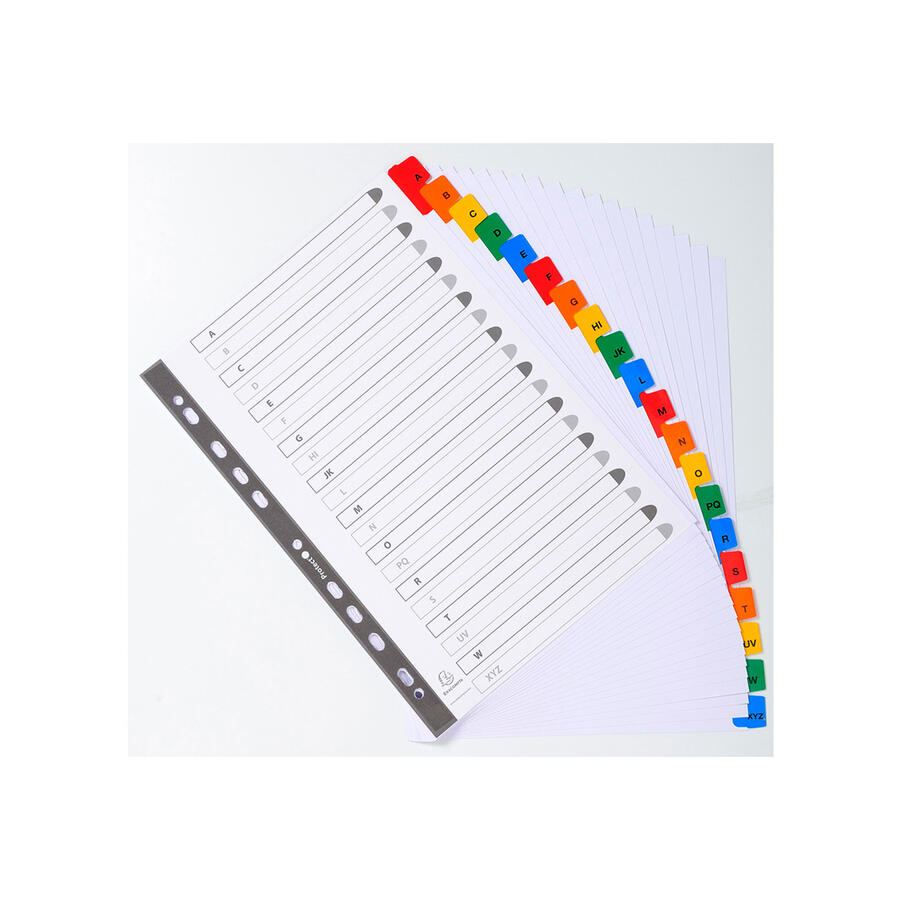 Separatore Intercalare Alfabetico A-Z in Cartoncino da 160 gr f.to A4 EXACOMPTA