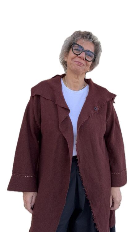 Giacca in pura lana mattone