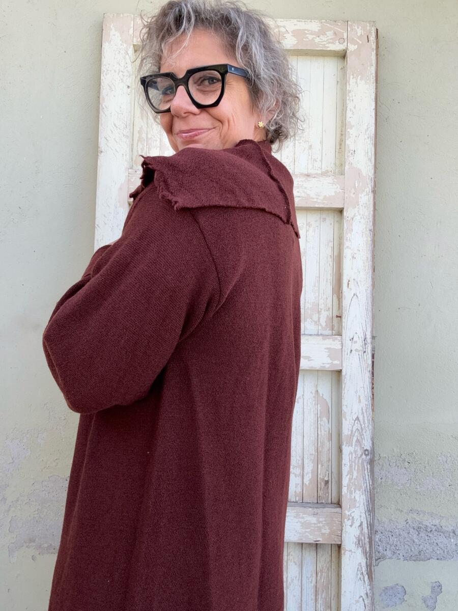 Giacca in pura lana mattone