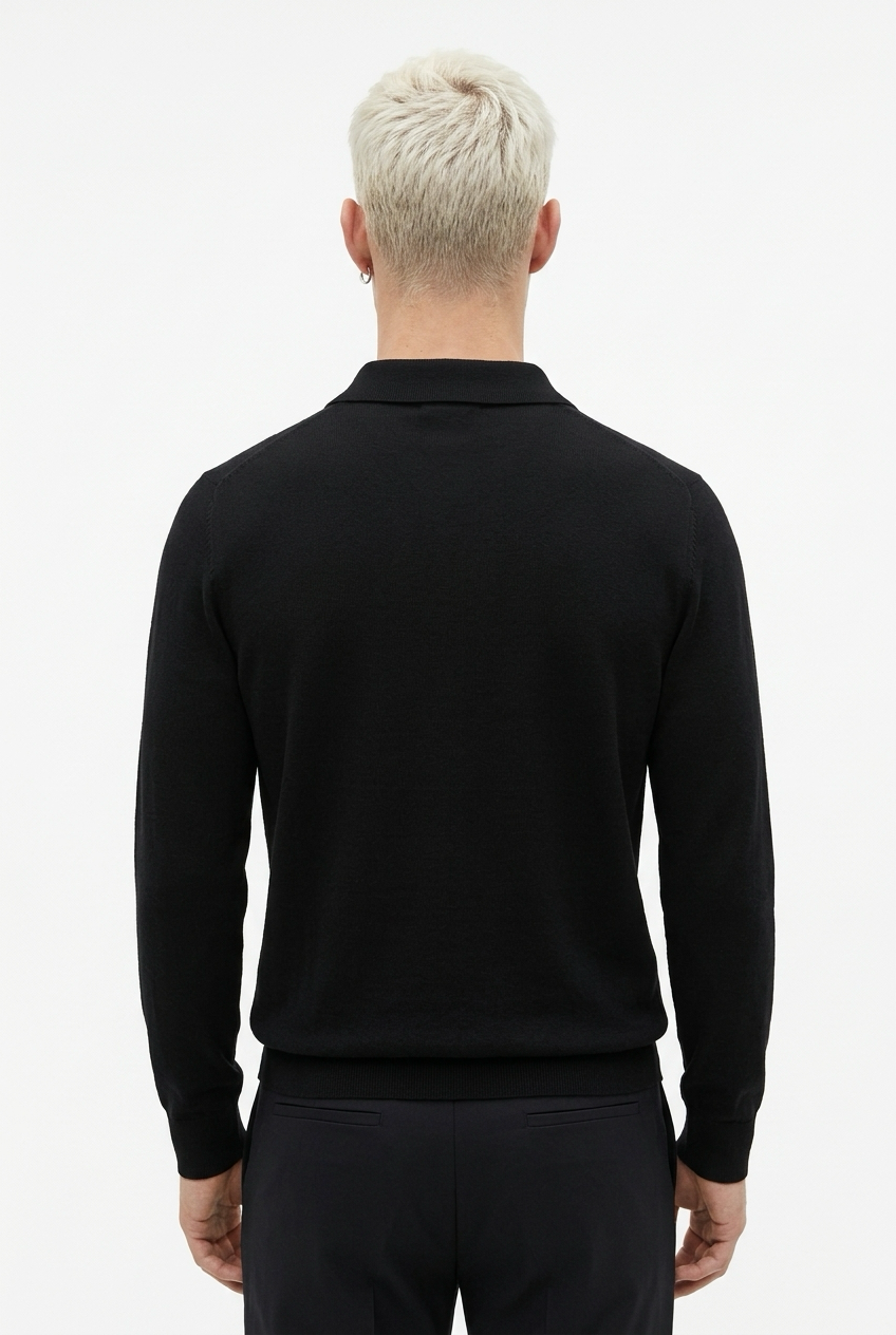 Gianni Lupo Polo manica Lunga Nero